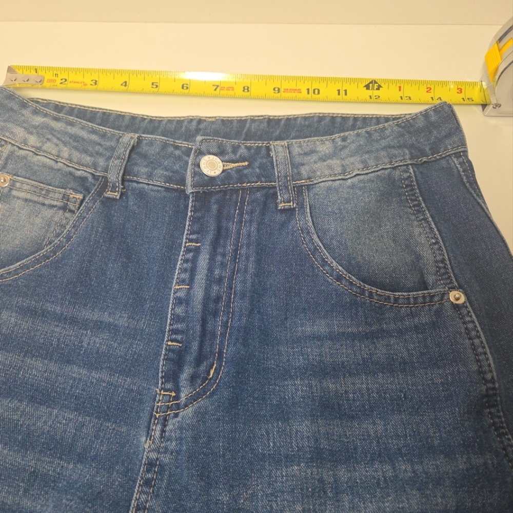 UNBRANDED WOMENS SLOUCHY BARREL 5 POCKET JEANS sz 8 EUC 90s BOHO DENIM DISTRESS - Picture 7 of 12